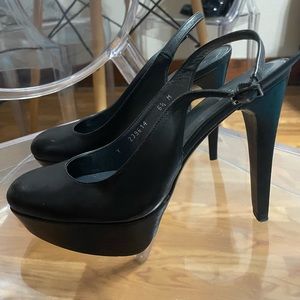 Stuart Weitzman sling back platform pumps